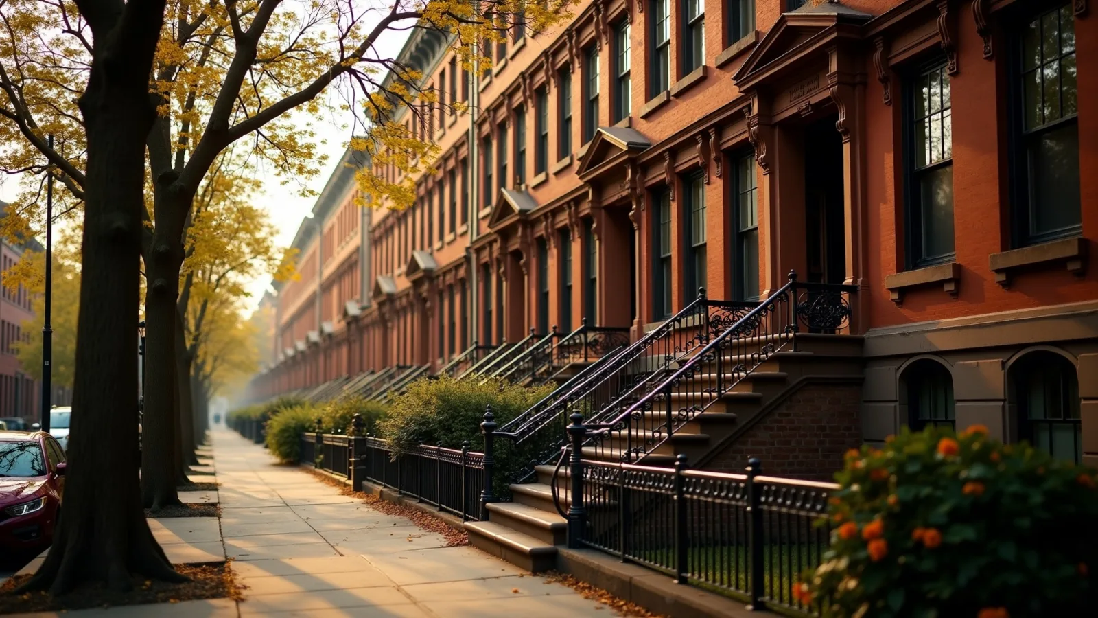 New York City brownstone row houses — historic door restoration