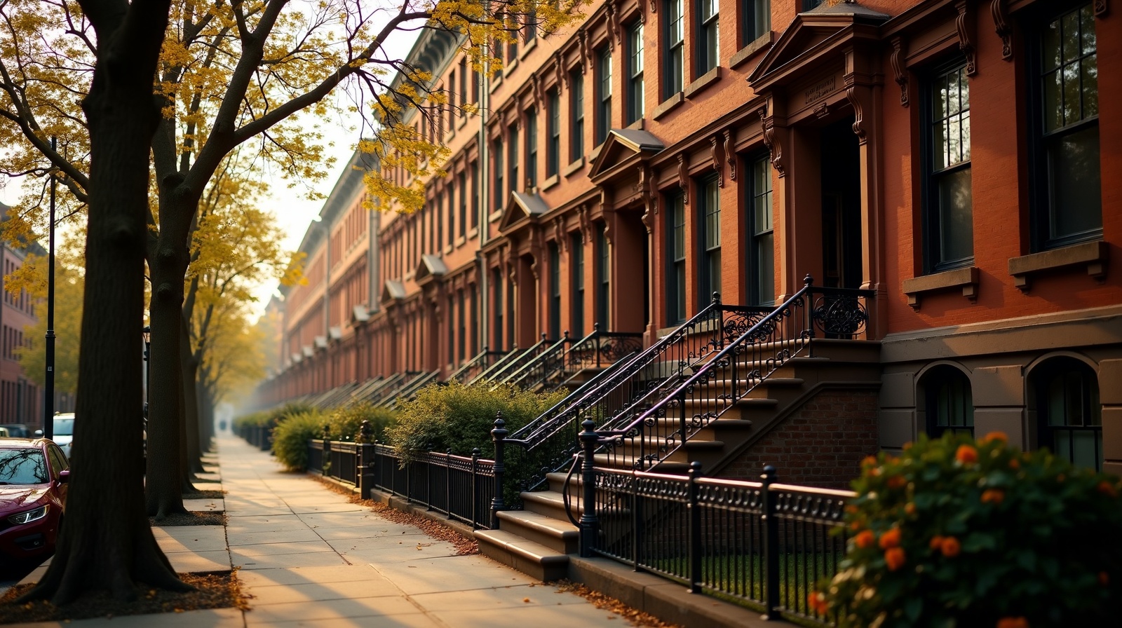 New York City brownstone row houses — historic door restoration